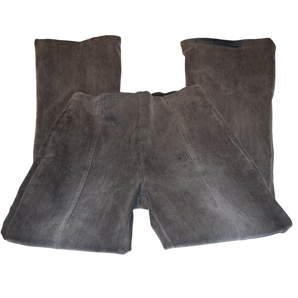 Lee Dark Gray Knit Denim Pants Women XS Pull On Stretch Bootcut Casual